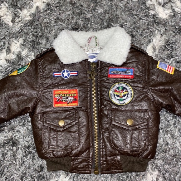 up and away Jackets & Coats Up And Away Junior Faux Leather Baby